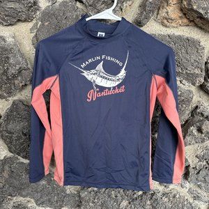 Janie and Jack‎ Nantucket Rash Guard Kids 8 Navy/Coral